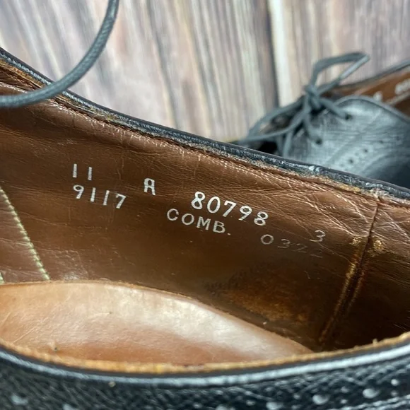 Vintage Allen Edmonds Black Leather Mac Neils Oxfords Shoes- Size 11 A